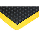 Edgewood Bubble Mat Safety Light Duty Domed Anti-Fatigue Mat - 3' W x 4' L x 5/8" D - Black/Yellow-Perfect for work benches, warehouses, assembly lines, machine operating