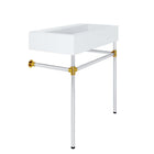 Modway Redeem 32" Silver Stainless Steel Wall-Mount Bathroom Vanity - Silver/White-Ceramic Sink Basin