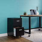 Hirsh 2-Drawer Mobile Vertical File Cabinet - Black-Full high-side drawers provide storage for other office essentials