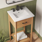 Modway Zaire 18" Bathroom Vanity - Natural/White-Tapered Legs