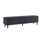 Manhattan Comfort Jodie 68.9" Mid-Century Modern TV Stand - Charcoal Grey-Splayed Metal Legs for Fashion and Durability