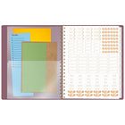 Cambridge 2027 Large Weekly/ Monthly Planner 11-¼" H x 9" W - Workstyle Focus - Bilingual-One month per 2 page spread has open daily blocks and weekly notes sections 