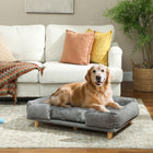 PawHut Elevated Washable Large Dog Sofa - Dark Grey-Stylish design suits home decor and serves pet needs 