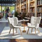 Homy Casa Guest & Reception Chairs - Beige Fabric-Mid-century modern design adds elegance to any space.