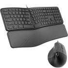 Delton KB250 & S38 Ergonomic Wired Keyboard and Mouse Combo - Black-Our computer keyboard and mouse offer a wrist-friendly design that reduces strain, promoting a natural hand position for comfortable, extended use without discomfort.