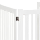 PawHut Free Standing Wooden Foldable Gate Barrier-Colour: White 
