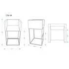 Manhattan Comfort Embassy 21" Mid-Century Modern Faux Leather Upholstered Bar Stool - Grey and Black - 2 Pack-Upholstered in Faux Leather with Foam Padding
