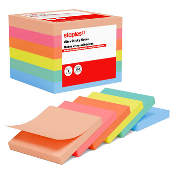 Staples Ultra Sticky Notes - 3