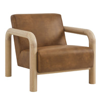 Modway Sereno Vegan Leather Accent Chair - Canyon Oak-Modern Accent Chair