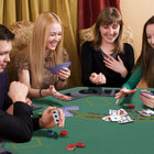 Soozier 47" 8 Player Blackjack Folding Poker Table with Cup Holders - Green-8 built-in poker chip trays and drink holders