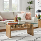 Modway Ondine Glass Top Coffee Table - Natural-Tempered Glass Top