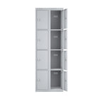Ceha KDK Series 4-Tier Locker - Bank of 2 - Grey-90° spring-hinged doors for easy access