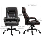 Vinsetto PU Leather Executive Office Chair with Adjustable Height - Brown-This product is built to support a weight of up to 400 lb and boasts a generously wide seat designed with comfort