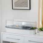 PawHut Turtle Tank Kit with Basking Platform and Pump - White-Three-layer filter system separates waste and food from water to simplify cleaning 