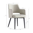 Manhattan Comfort Tremont 22.8" Modern Leatherette Upholstered Dining Arm Chair - Stone - Set of 2-Upholstered in Luxurious Leatherette with Fine Stitching 