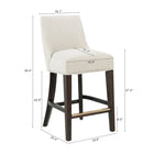 Manhattan Comfort Beever 18.9" Modern Chenille Upholstered Counter Stool - Cream - 2 Pack-Classic Upholstered Seat Design with Maximum Comfort and Functionality