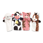 Melissa & Doug Farm Friends Hand Puppets - Set of 4-Great for motor skills, hand-eye coordination, communication skills, self-confidence, and social-emotional connections