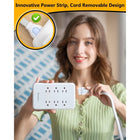 Huntkey Detachable Surge Protector Power Strip with 6 Outlets and 4 USB Ports - White - 2 Pack-The integrated USB ports detect your devices to deliver the optimal charging speed (Total 3.4A), eliminating the need for extra charging bricks for your phone or tablet.