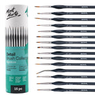 Mont Marte Signature Detail Paint Brush 15-Piece Set - Taklon-Synthetic taklon bristles are suitable for oil, acrylic, watercolour and gouache, giving you one detail set for multiple paint types