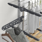 HOMCOM 4-Tier Clothes Drying Rack with Wheels for Indoor Outdoor - Grey-Come with 6 PP universal wheels, with 2 lockable 