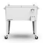Permasteel 80 qt Retro Rolling Patio Cooler with Divider - White-The removable divider allows for five configurable styles to meet your needs 