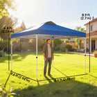 Outsunny 9.8 ft W x 9.8 ft L Pop Up Canopy Waterproof - Blue-Vented top with eight drainage holes handles various weather conditions