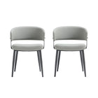 Manhattan Comfort Luce 22" Modern Textured Leatherette Upholstered Dining Chair - Stone Grey - Set of 2-Modern Dining Chair for Dining Room and Task Use. Set of 2