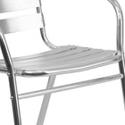 Flash Furniture 27.5" Square Aluminum Indoor-Outdoor Table Set with 4 Slat Back Chairs-Smooth Stainless Steel Table Top