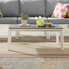 Modway Riverside Aluminum Outdoor Patio Coffee Table - White-Powder-Coated Aluminum Frame