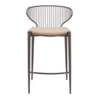 Zuo Silues Counter Stool - Taupe/Brown - Set of 2-Plush and durable faux leather fabric