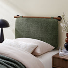 Modway Anela Wall-Mounted Chenille Upholstered Twin Headboard - Sage Walnut-Chenille Upholstery
