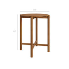 Modway Eleni 3-Piece Outdoor Teak Wood Bar Set - Natural Sail-35 Inch Round Slatted Tabletop
