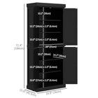 HOMCOM 72.5" H Freestanding 4-Door Kitchen Pantry Cabinet - Black-Magnetic doors with round handles make it easy opening and closing 