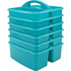 Teacher Created Resources Teal Plastic Storage Caddy - 6 Pack-A handy tote for your markers, calculators, timers, manipulatives, and many more small items that you want to keep within reach.