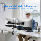 ShoppingAll Dual Monitor Mount Stand with Adjustable Arm for 13"-32" Monitors - Black-This fully adjustable desk mount can be fixed by C-clamp or grommet installation on any working surface