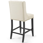 Modway Baron Upholstered Fabric Counter Stool - Beige - Set of 2-Non-Marking Foot Caps
