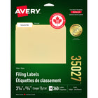 Avery TrueBlock White Laser/Inkjet Extra-Large File Folder Labels, 3-7/16" x 15/16", 360 Pack (35027)-Permanent, Rectangular label