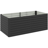 Outsunny Galvanized Raised Garden Bed - 63" L x 31.5" W x 24" H - Dark Grey-23.6"(60cm) extra deep design is suitable for deep-rooted plants 