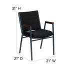 Flash Furniture HERCULES Series Heavy Duty Black Dot Fabric Stack Chair with Arms-Contoured Cushions