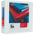 Staples Heavy-Duty View Binder with D-Rings - 3" - White-Gap Free ring design prevents gapping and misalignment of rings