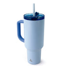 Sully Double-Wall Stainless Steel Tumbler With Dual Lid - 43 oz - Blue-Double-wall stainless steel tumbler 