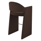 Modway Talia 41" Performance Velvet Bar Stool - Chocolate Brown-Floor Protecting Foot Pins