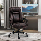 Vinsetto PU Leather Executive Office Chair with Adjustable Height - Brown-Faux leather is luxurious and easy to maintain