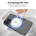 MyBat DockIt 360° Magnetic Wireless Charger + Ring Grip Stand - White-Slim & Portable Design - Lightweight and low-profile for easy everyday use and travel