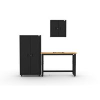 Cat RTA Garage Storage Cabinetry 3-Piece Set with 1 Locker, 1 Wall and 48" Workbench-3-Piece Cabinet & Workbench Set: 36" Heavy-Duty Locker, wall cabinet, paired with a 48″ workbench deliver practical storage and workspace in a compact footprint.