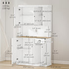 HOMCOM 71" H Kitchen Buffet Cabinet with Hutch, Storage and Drawer - White-Adjustable shelves allow you to store larger items without worrying if they will fit 