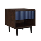 Manhattan Comfort Duane 20.23" Mid-Century Modern Nightstand 2-Piece Set - Dark Brown/Navy Blue-10