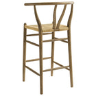 Modway Amish Wood Bar Stool - Weathered Gray Teak-Non-Marking Foot Pins