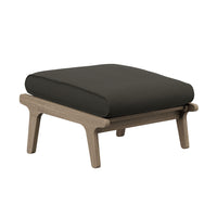 Modway Saratoga Outdoor Teak Ottoman - Flint Grey-Teak Wood Outdoor Ottoman