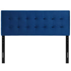 Modway Emily Biscuit Tufted Performance Velvet Queen Headboard - Navy-Height Adjustable from 45" - 52.5"
